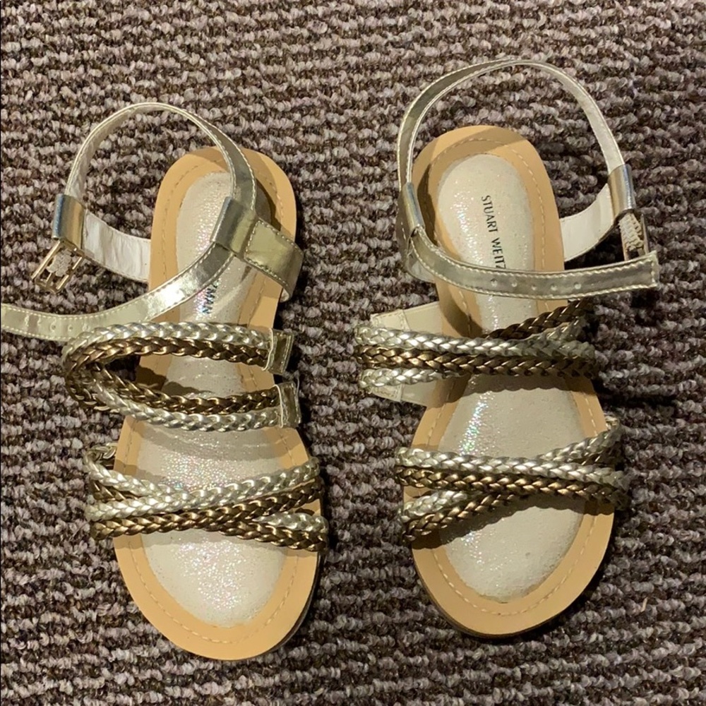 Stuart Weitzman Gold Strappy Sandals